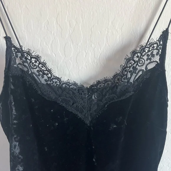 Divided H & M Women’s Velvet Lace Slip Dress Size 2 Whimsigoth Witchy Festival - Picture 3 of 5